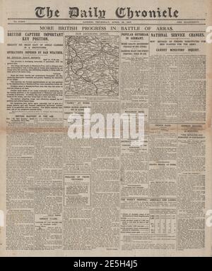 1917 quotidien Chronique, bataille d'Arras Banque D'Images