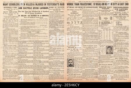 1917 Daily Sketch Gotha Rides sur Londres Banque D'Images