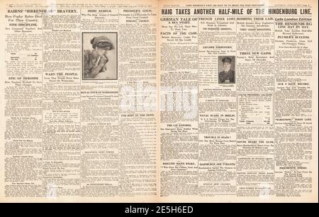 1917 Daily Sketch victimes de Gotha Rides sur Londres Banque D'Images