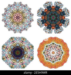 Design artistique peint à la main. Jeu de 4 illustrations de couleur dessinées à la main pour la décoration Illustration de Vecteur