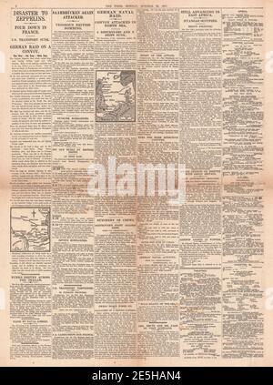 1917 The Times Zeppelin Rides sur Londres Banque D'Images