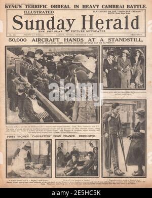 1917 Sunday Herald Aircraft and munition Factory Strikes Banque D'Images