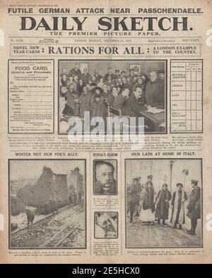 1917 esquisse quotidienne de rations pour tous Banque D'Images