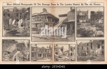 1915 Daily Sketch Zeppelin raids sur Londres Banque D'Images