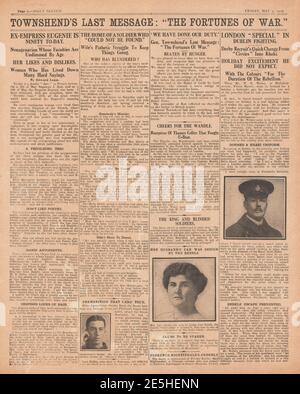 1917 Daily Sketch l'armée britannique se rendira à Kut-el-Amara Banque D'Images