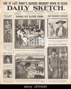 1918 Daily Sketch VC décerné au soldat écossais Banque D'Images