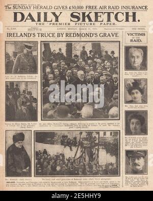 1918 Daily Sketch Funeral de John Redmond Banque D'Images