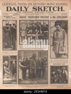 1918 Daily Sketch les femmes sauve l'usine de munitions Banque D'Images