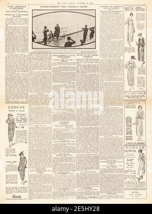 1918 le temps de capitulation de la flotte allemande de haute mer Banque D'Images