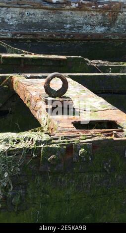 Ancienne bague métallique pour bateau. Banque D'Images