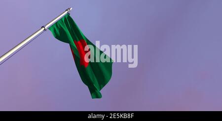 rendu 3d du drapeau national du Bangladesh Banque D'Images