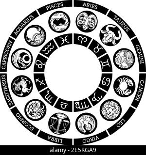 Horoscope zodiaque signes star jeu de symboles Illustration de Vecteur