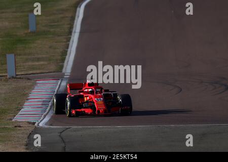 Fiorano Modenese, Italie. 28 janvier 2021. Carlos Sainz Jr. De Ferrari conduit un essai privé de la Ferrari SF71H au circuit Fiorano à Fiorano Modenese, Italie, le 28 janvier 2021. Credit: Insidefoto srl/Alamy Live News Banque D'Images