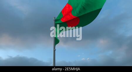 rendu 3d du drapeau national du Bangladesh Banque D'Images