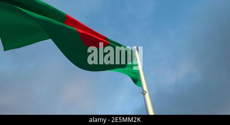 rendu 3d du drapeau national du Bangladesh Banque D'Images