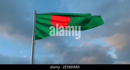 rendu 3d du drapeau national du Bangladesh Banque D'Images