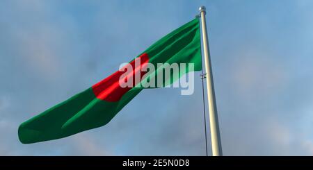 rendu 3d du drapeau national du Bangladesh Banque D'Images