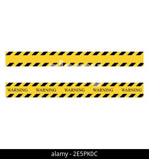Bande d'avertissement. Bandes de réglage jaunes et noires. Ruban de construction de barricade. Illustration vectorielle isolée sur fond blanc Illustration de Vecteur