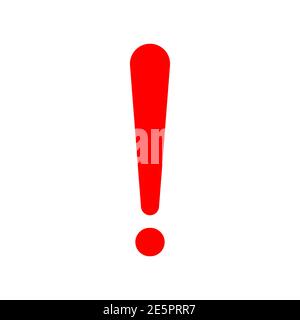 Icône en forme d'exclamation rouge. Symbole de mise en garde. Symbole de danger d'avertissement. Vecteur isolé sur blanc Illustration de Vecteur