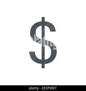 Dollar. Symbole argent noir. Enseigne de caisse mondiale. Illustartion vectorielle isolée sur blanc Illustration de Vecteur
