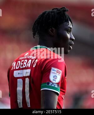 Photo du dossier datée du 02-01-2021 de Walsall's Elijah Adebayo. Date d'émission : jeudi 28 janvier 2021. Banque D'Images