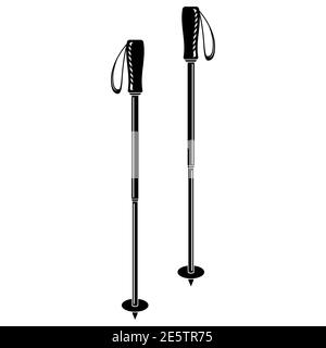 Icône Nordic Walking Stick isolée sur fond blanc Banque D'Images