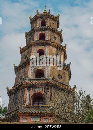 HUE, VIETNAM - 21 mars 2017 : Pagode Thien Mu. Patrimoine mondial de l'UNESCO. Banque D'Images