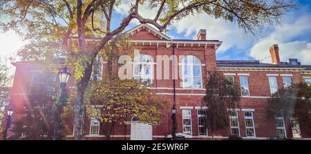 Le palais de justice historique de Gwinnett à Lawrenceville, West Crogan Street dans le comté de Gwinnett, Géorgie, lieu de location pour mariages, concerts, conférences, Banque D'Images