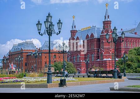 Musée historique d'Etat de l'histoire russe dans le quartier de Tverskoy de la ville de Moscou, Russie Banque D'Images
