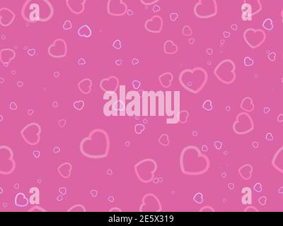 Motif coeurs sans coutures pour la Saint-Valentin. Coeurs sur fond rose. Pour l'impression sur papier, matériel publicitaire et tissu. Illustration vectorielle Illustration de Vecteur