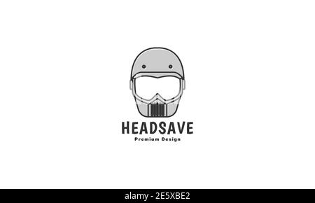 ancienne ligne de casque hipster logo symbole icône vecteur graphique conception illustration Illustration de Vecteur