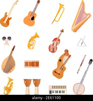 Grande collection d'instruments de musique vectoriels Illustration de Vecteur