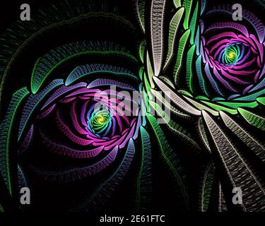 Résumé Contexte Une fractale générée par ordinateur illustration, texture Banque D'Images