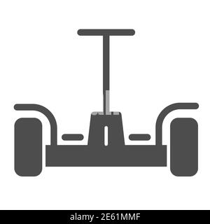 Icône en forme de planque, symbole de transport innovant, signe vecteur de scooter auto-équilibré sur fond blanc, icône de gyroscooter dans le style de glyphe mobile Illustration de Vecteur