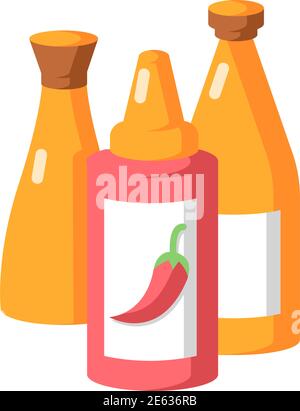 Icône de couleur plane vecteur de sauces Illustration de Vecteur