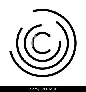 Fine ligne noire vortex Illustration de Vecteur