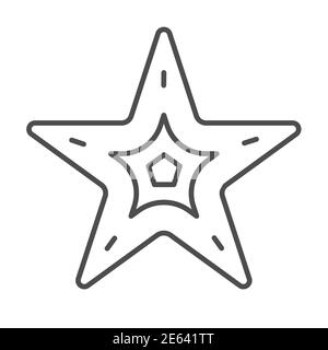 Icône en forme de ligne mince Starfish, concept nautique, signe de mer sur fond blanc, icône en forme de étoile de mer pour le concept mobile et le web design. Vecteur Illustration de Vecteur