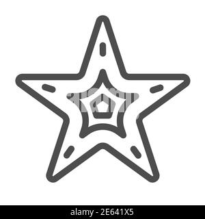 Icône de la ligne de Starfish, concept nautique, signe de la mer sur fond blanc, icône de l'étoile de mer dans le style de contour pour le concept mobile et le web design. Vecteur Illustration de Vecteur