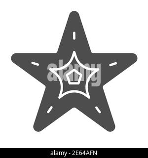 Icône solide Starfish, concept nautique, signe de la mer sur fond blanc, icône de l'étoile de mer en style glyphe pour le concept mobile et la conception de sites Web. Vecteur Illustration de Vecteur