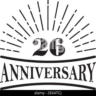 26ème anniversaire logo design modèle vectoriel Illustration de Vecteur