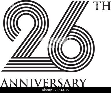 26ème anniversaire logo design modèle vectoriel Illustration de Vecteur