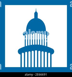 Modèle de vecteur d'inspiration pour le logo du bâtiment du Capitole Illustration de Vecteur