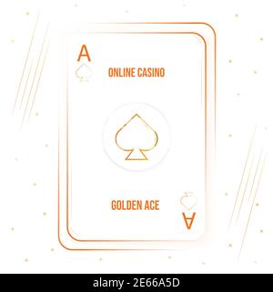 golden ace Cassino concept art. jeu, jeu de poker championnat. Illustration simple Vector Illustration de Vecteur