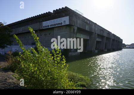 Le U-boat WW2 se trouve à Bordeaux, Gironde, France. Bacalan Banque D'Images