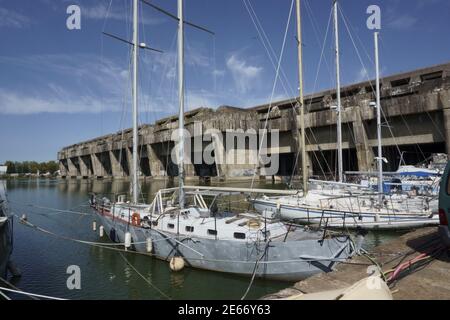 Le U-boat WW2 se trouve à Bordeaux, Gironde, France. Bacalan Banque D'Images