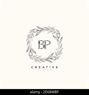 BP Beauté vecteur logo initial art, écriture logo de la signature initiale, mariage, mode, bijoux, boutique, floral et botanique avec la température créative Illustration de Vecteur
