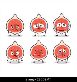 Tranche de personnage de dessin animé avec une expression triste. Illustration vectorielle Illustration de Vecteur