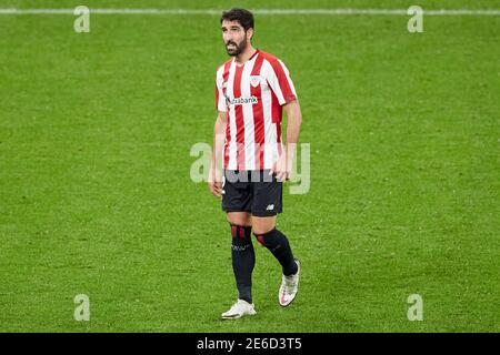 Bilbao, Espagne. 25 janvier 2021. Raul Garcia of Athletic Club regarde pendant le match de la Liga entre Athletic Club Bilbao et Getafe FC joué à S. Banque D'Images