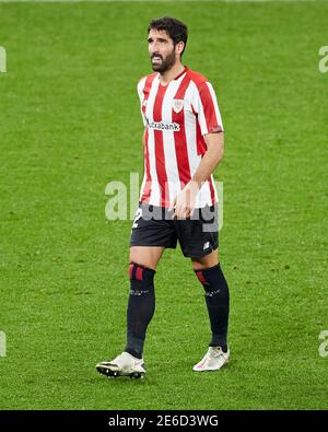 Bilbao, Espagne. 25 janvier 2021. Raul Garcia of Athletic Club regarde pendant le match de la Liga entre Athletic Club Bilbao et Getafe FC joué à S. Banque D'Images