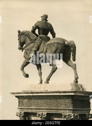 Statue équestre à Bartolomeo Colleoni, Venise, Italie des années 1930 Banque D'Images